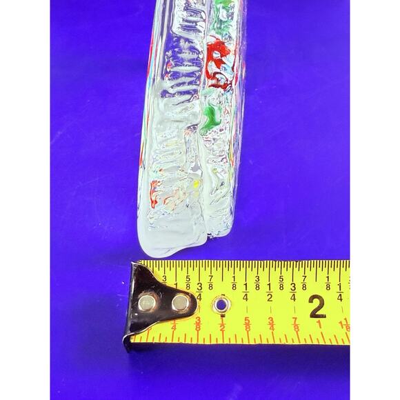 Vintage Murano Style Fish Aquarium Art Glass Block Paperweight MCM Ocean - Picture 15 of 15